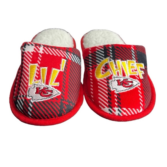 Other - Youth Kansas City Chiefs KC Football NFL Sherpa Mule Slippers Slides Small 1-2